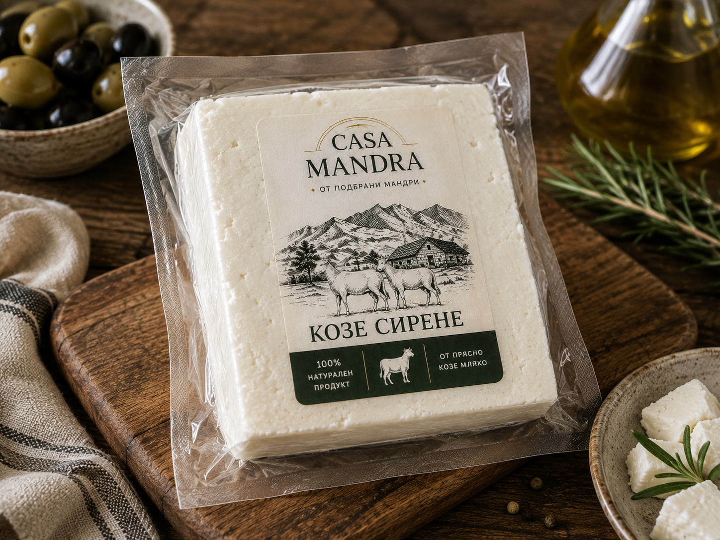 Домашно козе сирене от подбрани семейни мандри | 400 г